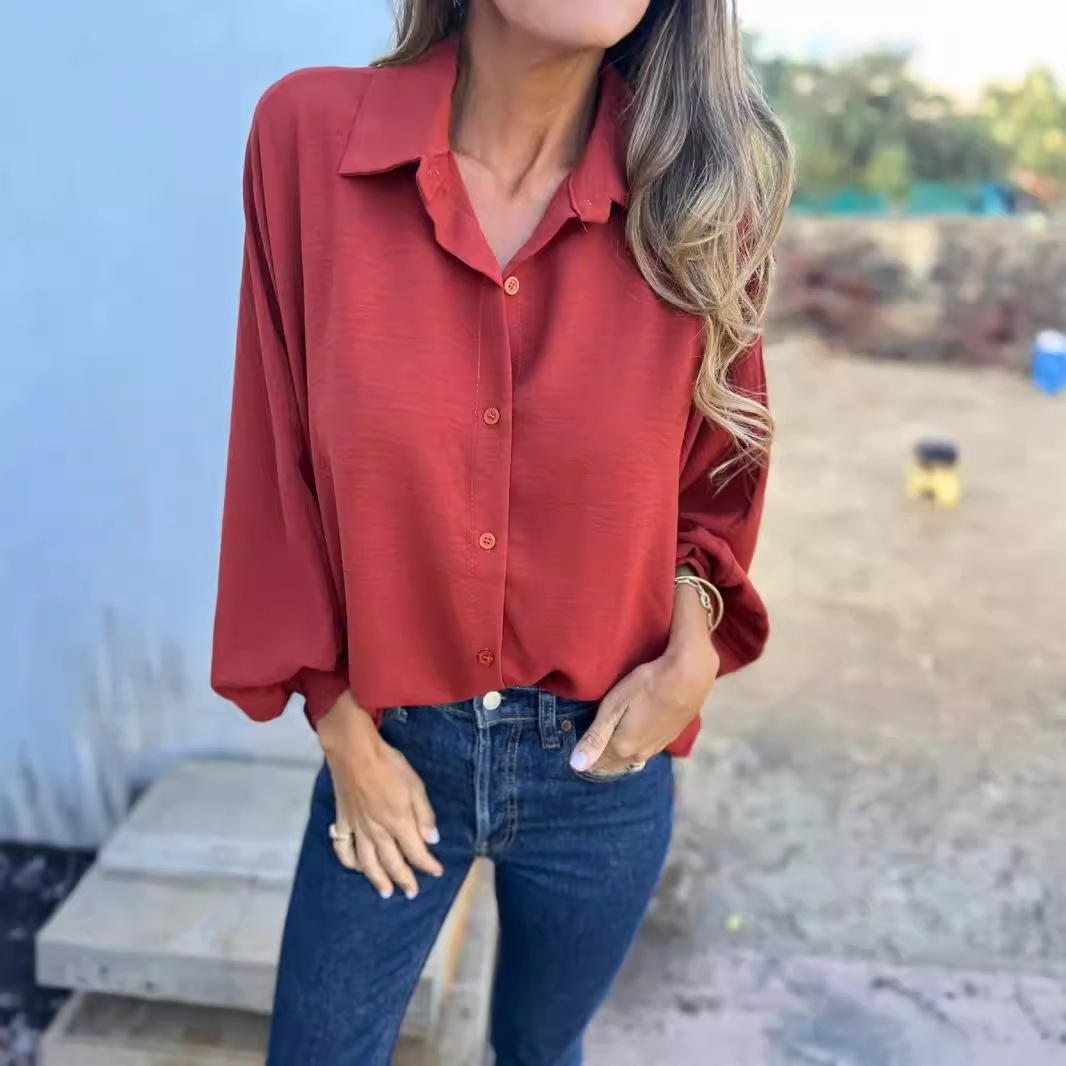 ALYRA™ Livia – Chemise Fluide à Manches Ballon