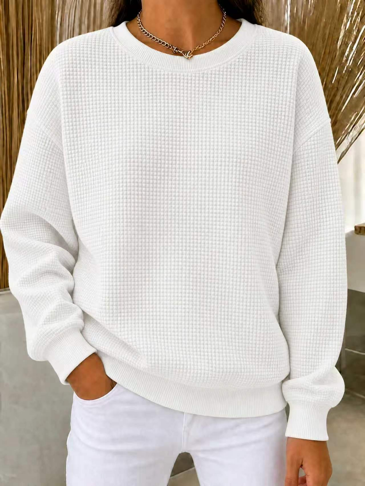 ALYRA™ Nina – Pull Texturé à Col Rond