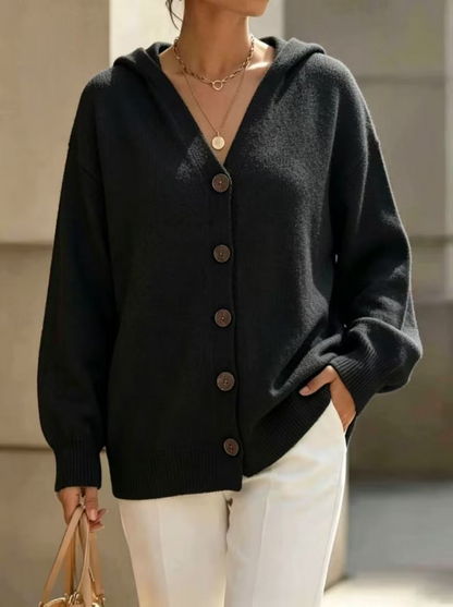 ALYRA™ Nora – Cardigan Ample à Capuche