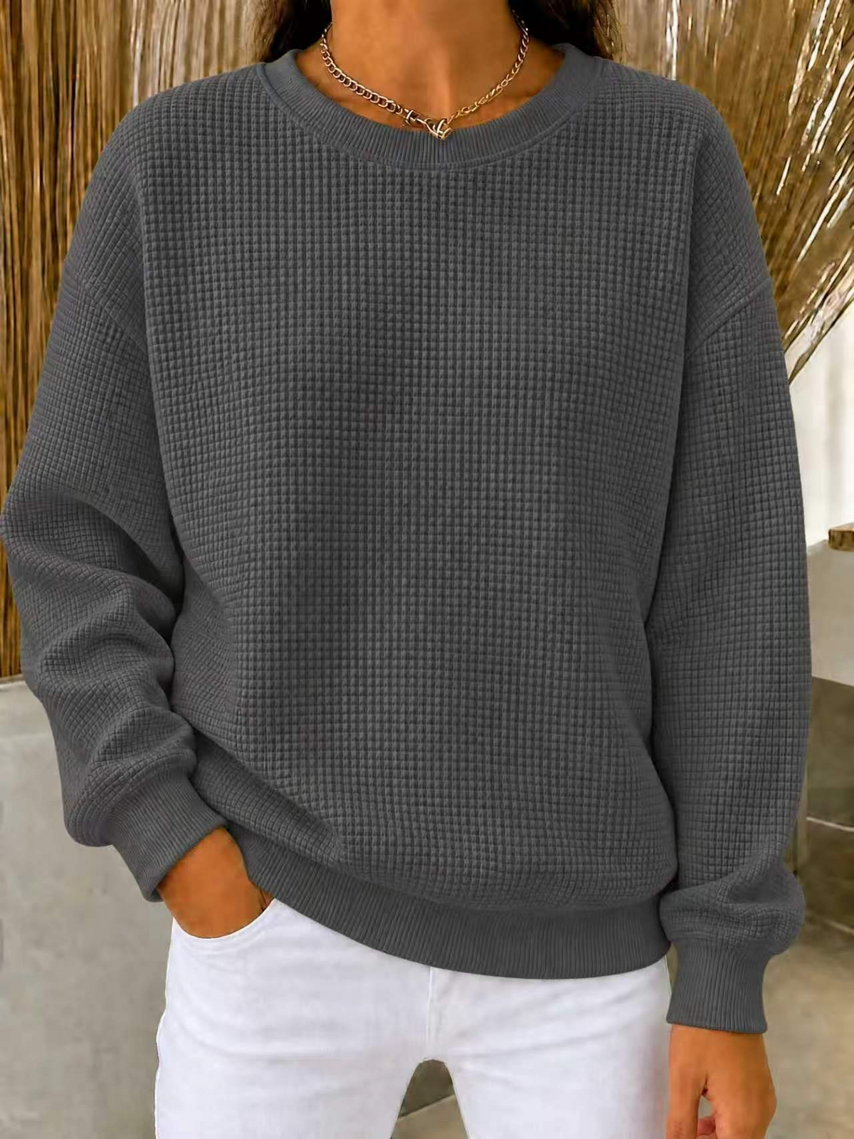 ALYRA™ Nina – Pull Texturé à Col Rond