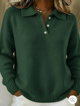 ALYRA™ Camille – Pull Polo en Maille Élégante