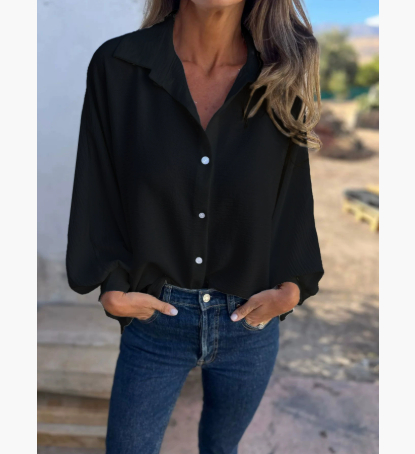 ALYRA™ Livia – Chemise Fluide à Manches Ballon
