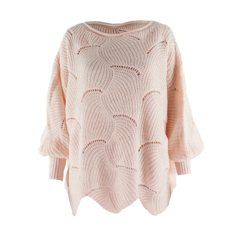 ALYRA™ Élise – Pull Ample en Maille Ajourée