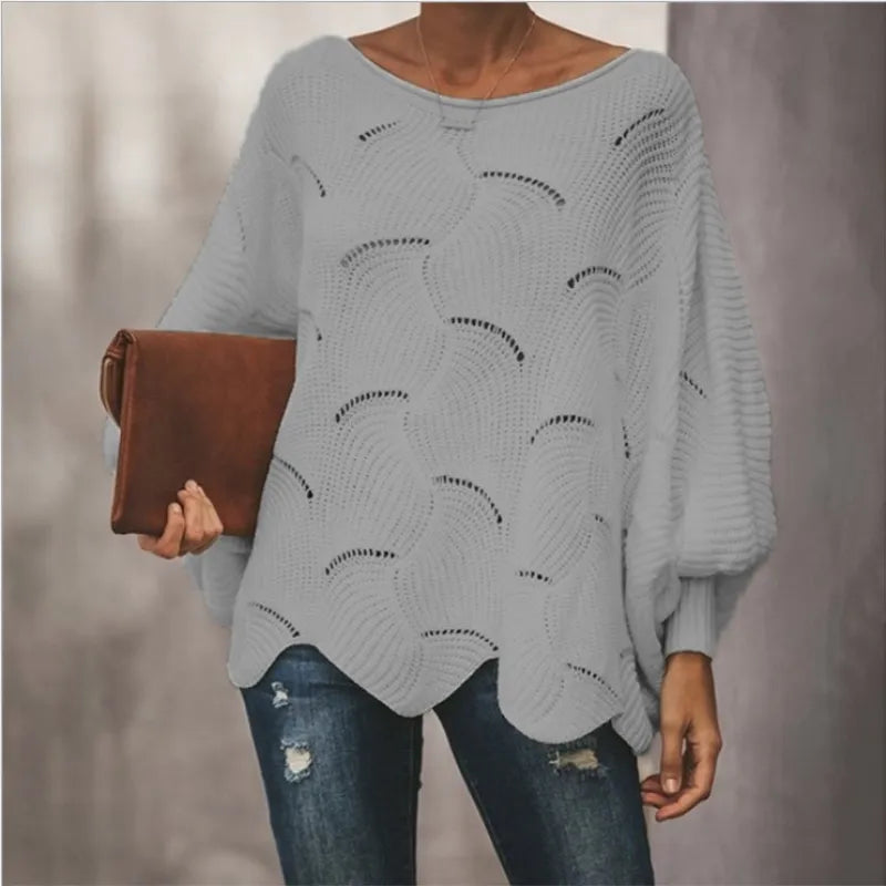 ALYRA™ Élise – Pull Ample en Maille Ajourée