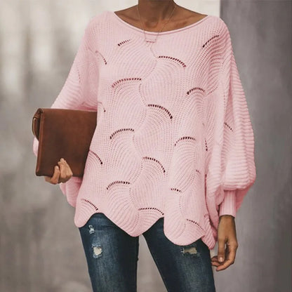 ALYRA™ Élise – Pull Ample en Maille Ajourée