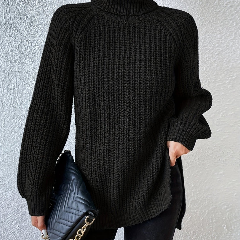 ALYRA™ Maëlle – Pull Col Roulé en Maille Épaisse