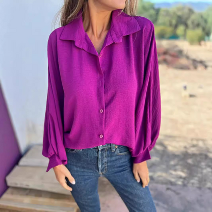 ALYRA™ Livia – Chemise Fluide à Manches Ballon
