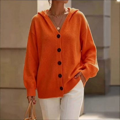 ALYRA™ Nora – Cardigan Ample à Capuche