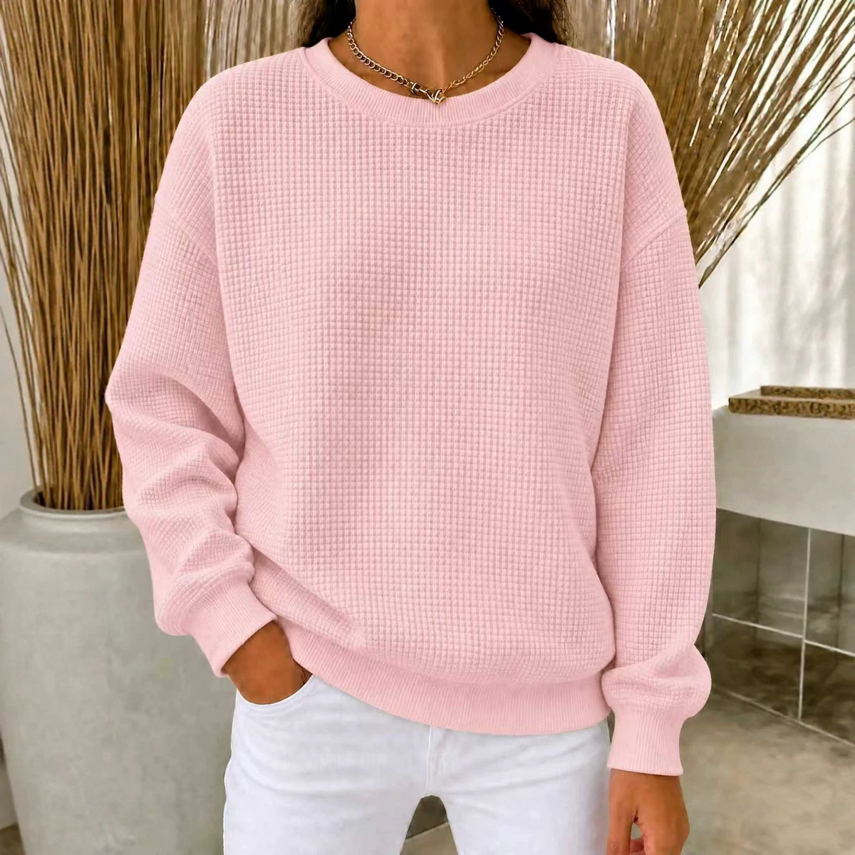 ALYRA™ Nina – Pull Texturé à Col Rond