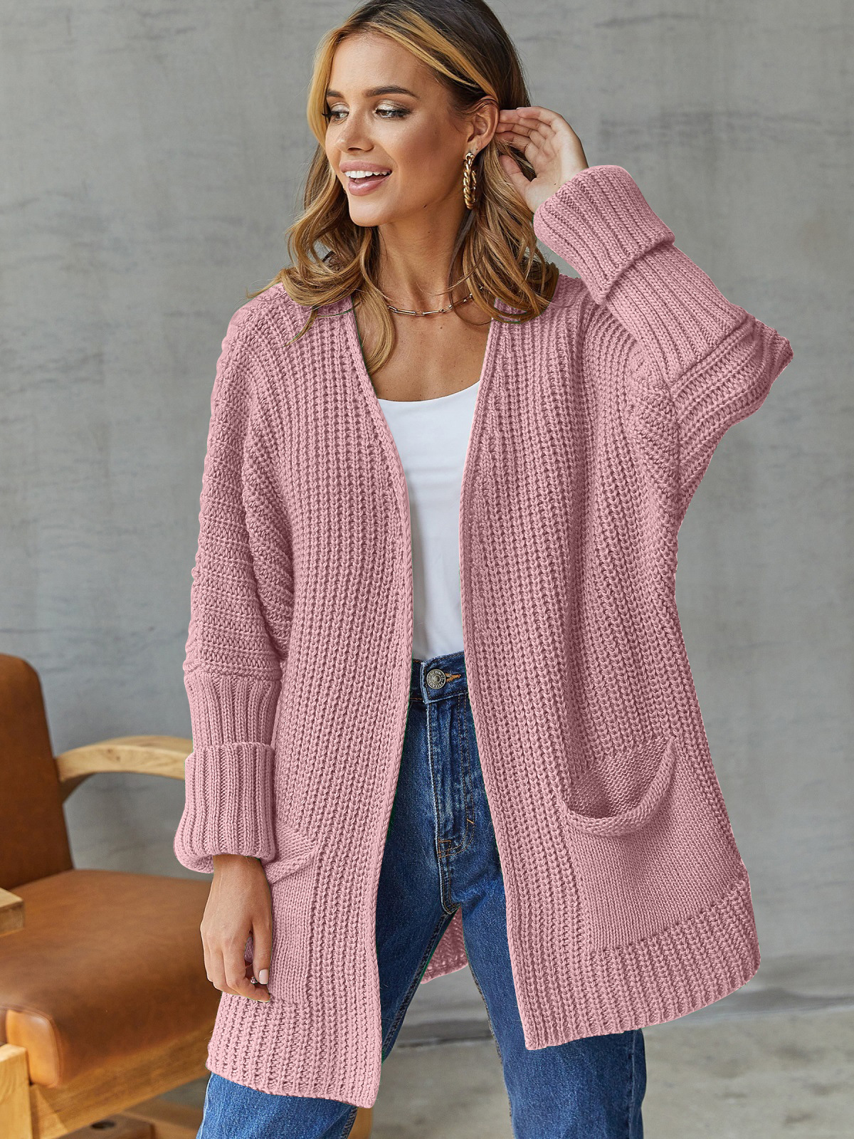 ALYRA™ Inès – Gilet Long en Maille Douce