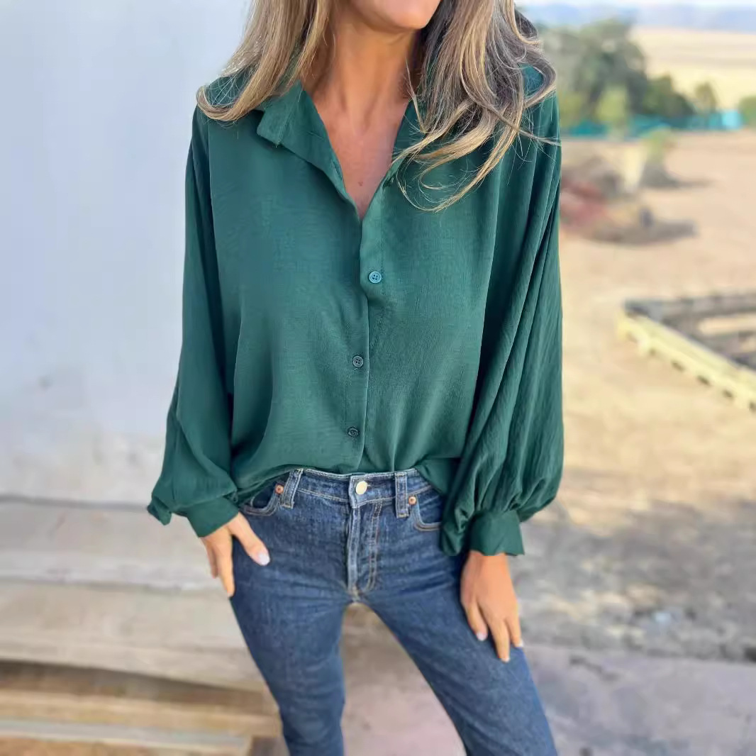 ALYRA™ Livia – Chemise Fluide à Manches Ballon
