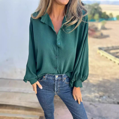 ALYRA™ Livia – Chemise Fluide à Manches Ballon