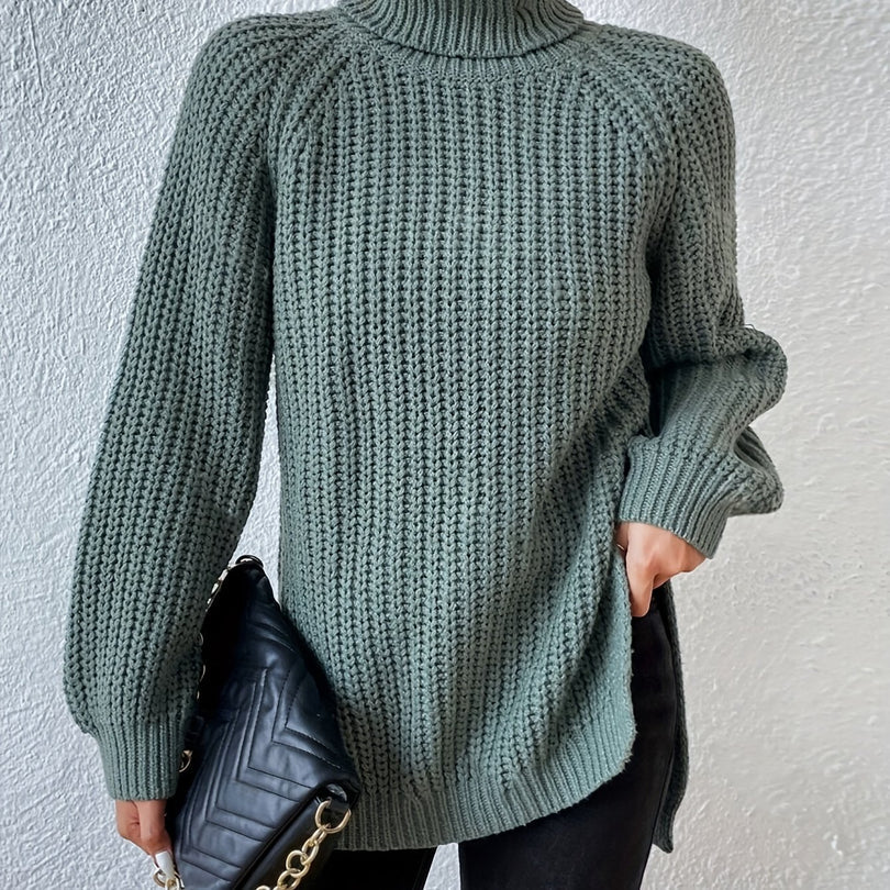 ALYRA™ Maëlle – Pull Col Roulé en Maille Épaisse