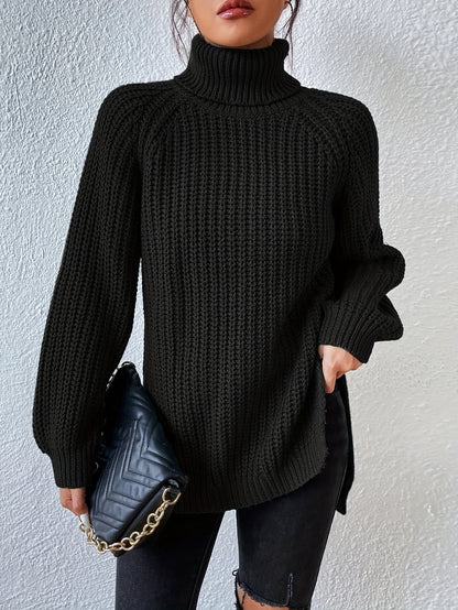 ALYRA™ Maëlle – Pull Col Roulé en Maille Épaisse