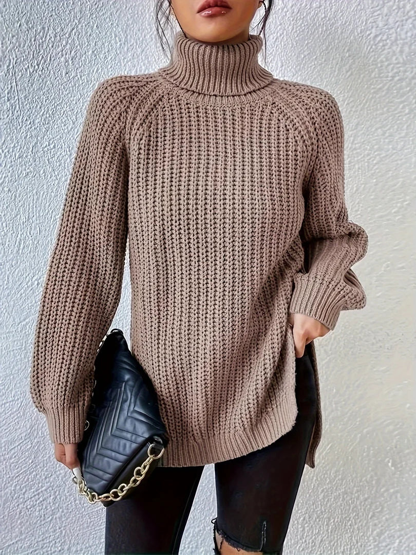 ALYRA™ Maëlle – Pull Col Roulé en Maille Épaisse