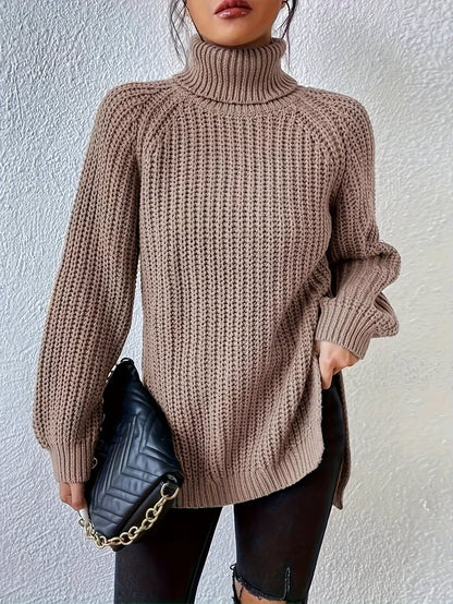 ALYRA™ Maëlle – Pull Col Roulé en Maille Épaisse