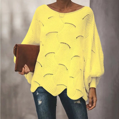 ALYRA™ Élise – Pull Ample en Maille Ajourée