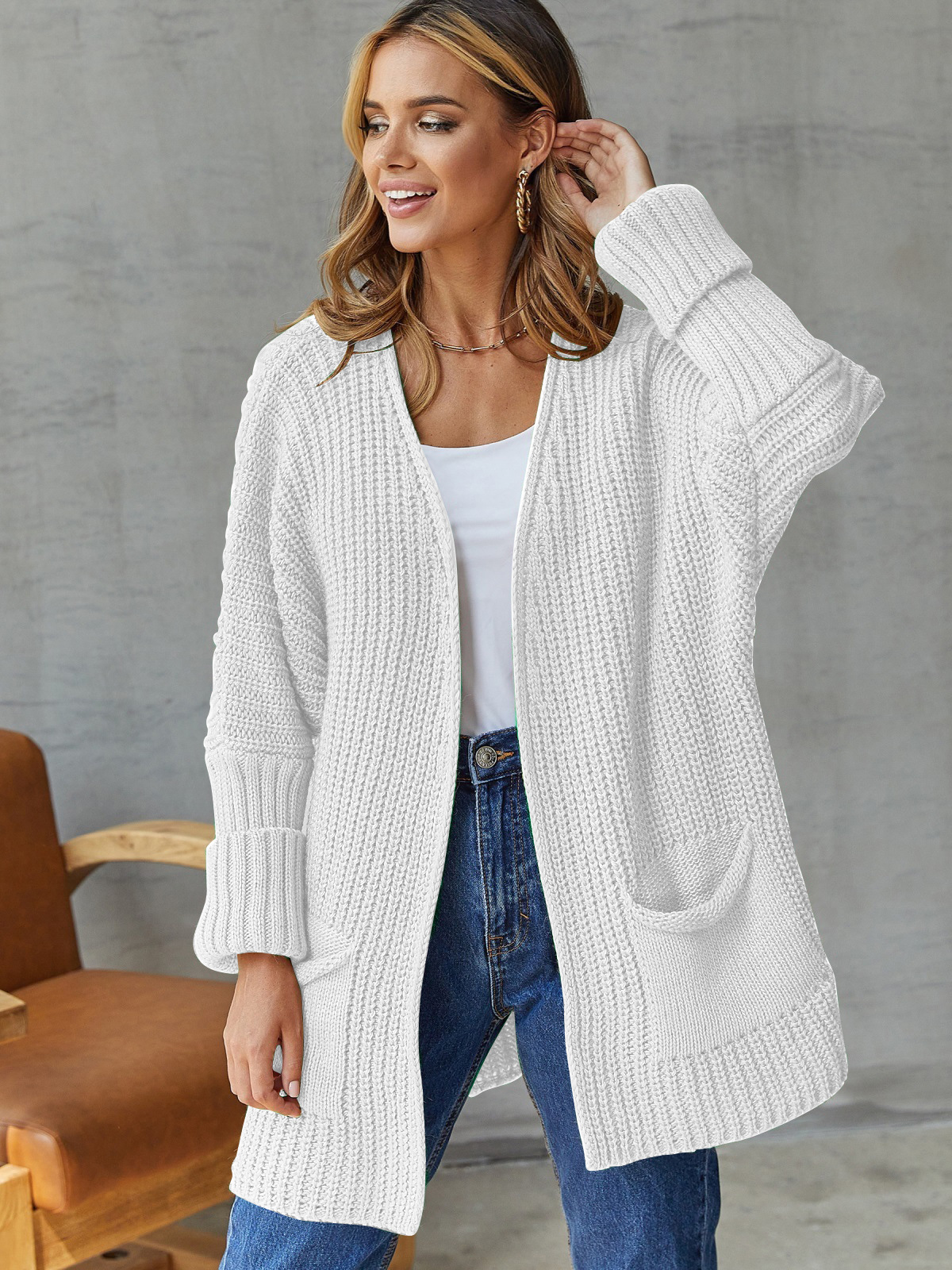 ALYRA™ Inès – Gilet Long en Maille Douce