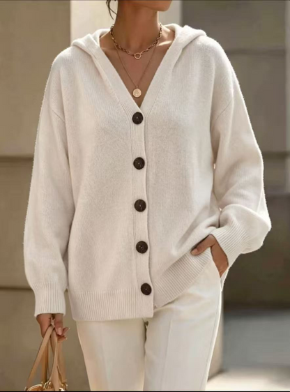 ALYRA™ Nora – Cardigan Ample à Capuche