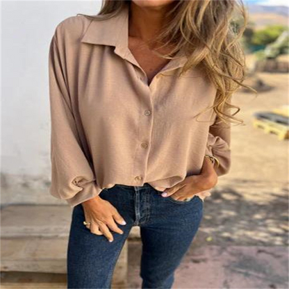 ALYRA™ Livia – Chemise Fluide à Manches Ballon