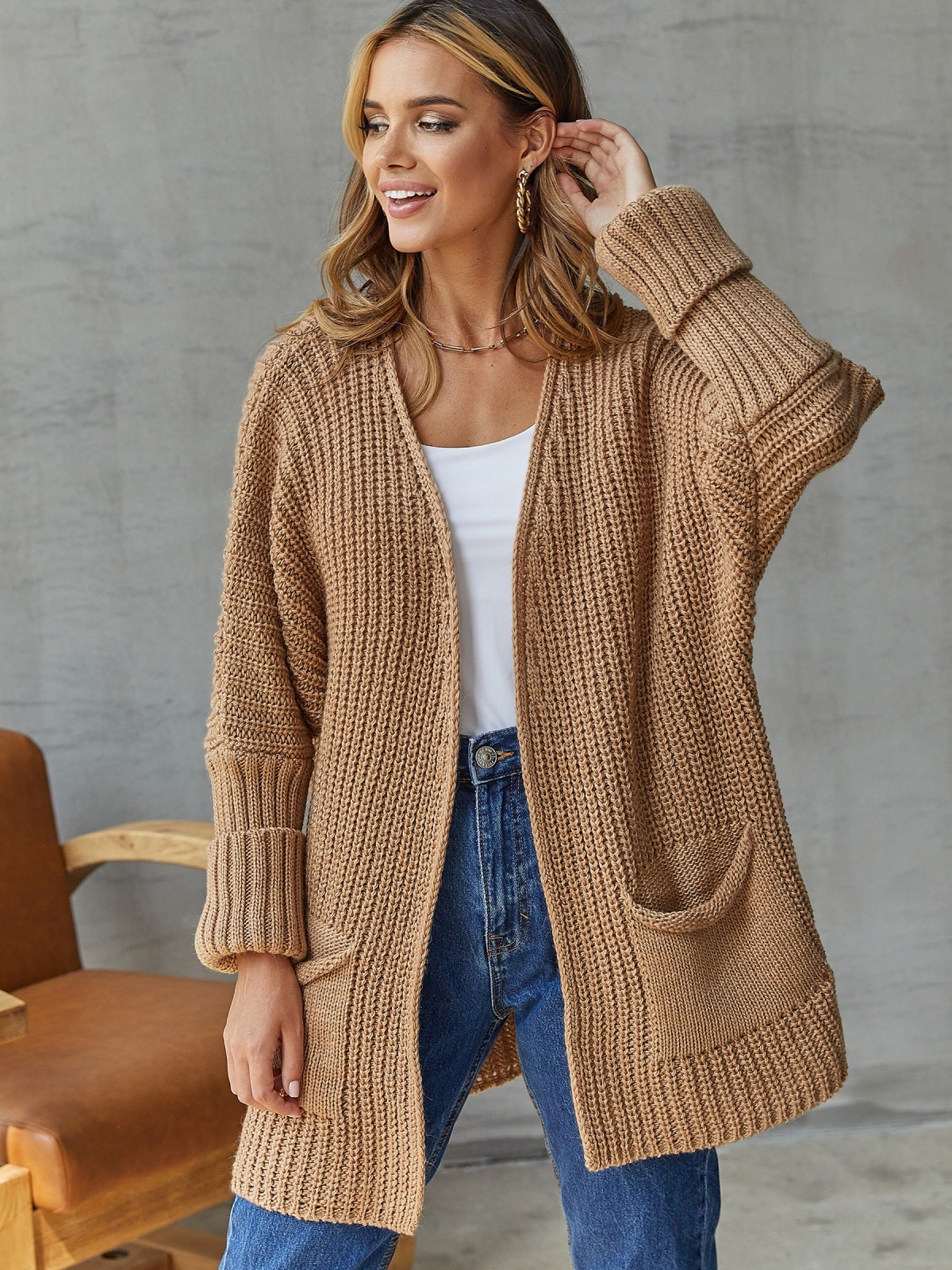 ALYRA™ Inès – Gilet Long en Maille Douce