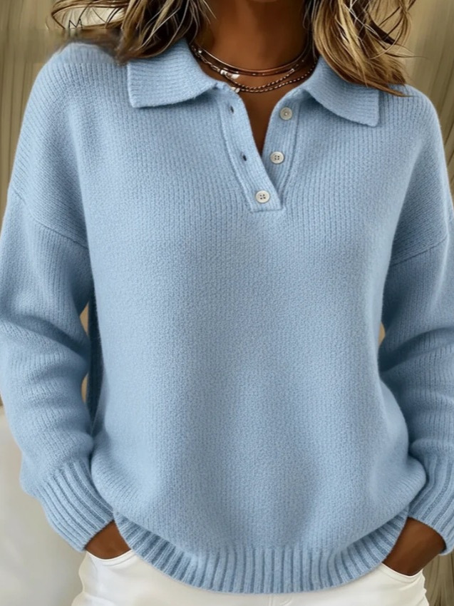 ALYRA™ Camille – Pull Polo en Maille Élégante