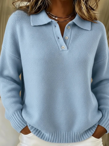 ALYRA™ Camille – Pull Polo en Maille Élégante