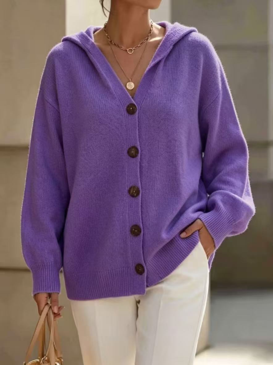 ALYRA™ Nora – Cardigan Ample à Capuche