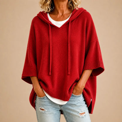 ALYRA™ Emma – Pull Poncho à Capuche