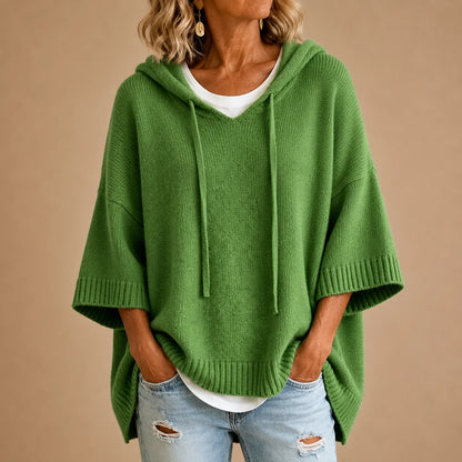ALYRA™ Emma – Pull Poncho à Capuche