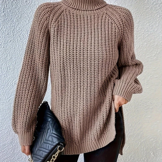 ALYRA™ Maëlle – Pull Col Roulé en Maille Épaisse