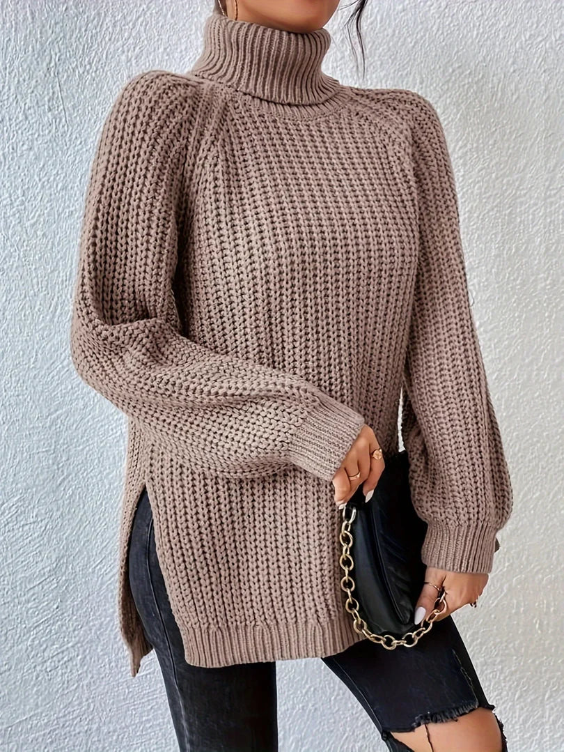 ALYRA™ Maëlle – Pull Col Roulé en Maille Épaisse