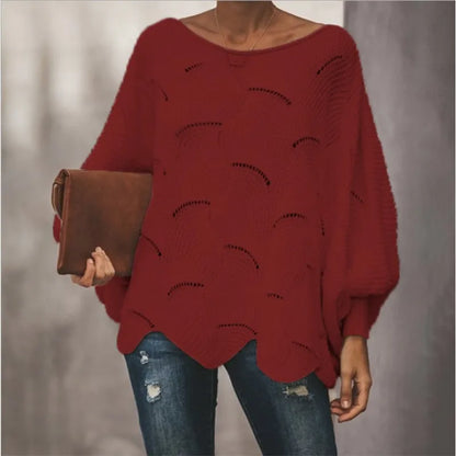 ALYRA™ Élise – Pull Ample en Maille Ajourée