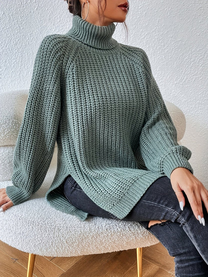 ALYRA™ Maëlle – Pull Col Roulé en Maille Épaisse