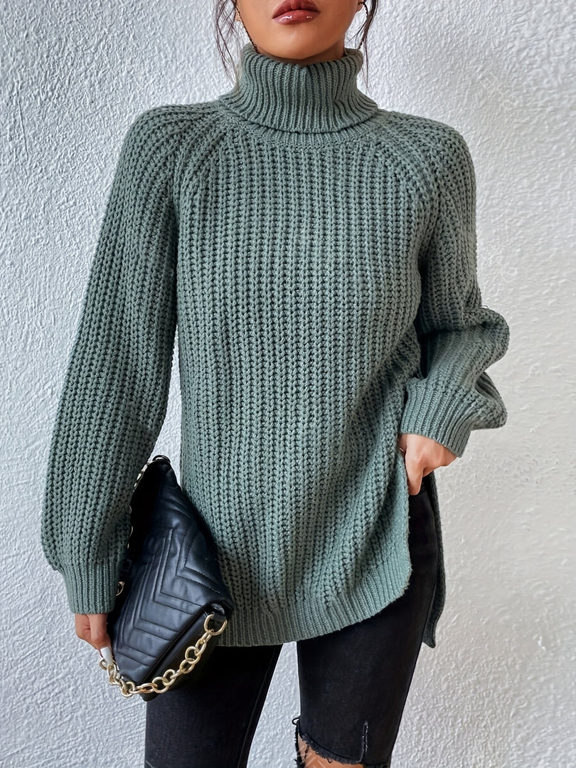 ALYRA™ Maëlle – Pull Col Roulé en Maille Épaisse