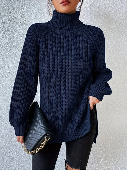 ALYRA™ Maëlle – Pull Col Roulé en Maille Épaisse